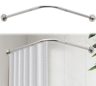 Zdjęcie produktu dla Regulowana, L-kształtna listwa do zasłon prysznicowych, 68-138 cm