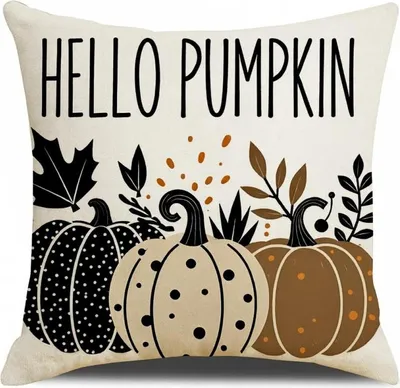 Obrázek produktu pro Povlak na polštář HELLO PUMPKIN 45x45 cm, béžový
