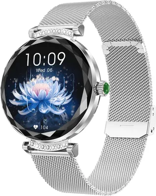 Produktbild von LONGLU Damen Smartwatch mit Telefonfunktion Fitnessuhr mit Anrufen AMOLED Display Sportmodi Herzfrequenz & Schlaftracking iOS Android