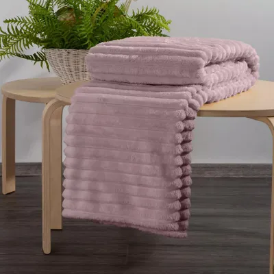 Produktbild von Kuschelige Decke SOFT weich & warm perfekte Wohndecke zum Wohn- und Schlafzimmer 200X220 cm Altrosa