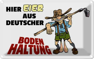 Produktbild von vianmo Blechschild 12x18 cm Hier Eier aus deutscher Bodenhaltung Dekoration Spruch Zitat