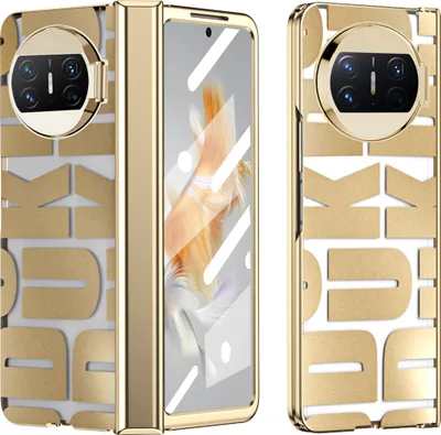 Produktbild von Hülle für Huawei Mate X3 Hülle mit Displayschutz und Scharnierschutz, Galvanisierter Klar Schutzhülle Gold