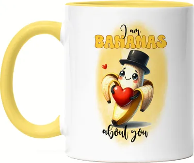 Produktbild von I Am Bananas About You Banane Liebe Spruch Tasse Gelb