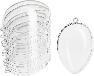 Produktbild von Transparente Acryleier 6 cm, 6 Stück, teilbar, wiederverschließbar und mit Aufhängeöse