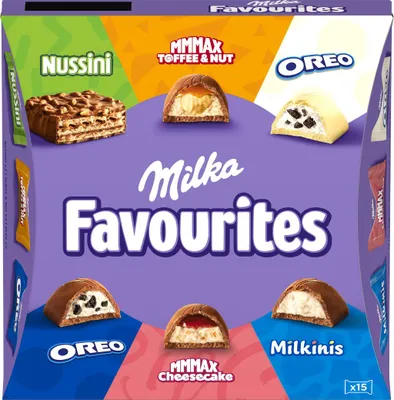 Milka Favourites beliebte Pralinenmischung Packung 141g