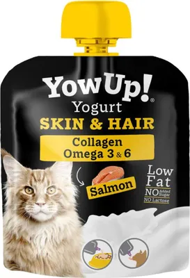 Productafbeelding van Kattenvoer YowUp Skin & Hair, zalmkleurig, 10 stuks