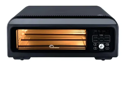 Elektrische Pizzaofen 2-in-1, 10 Modi, Pizzastein, 400 °C, 2000 W, schwarz