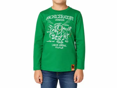 Produktbild von 85566 Blue Seven Jungen T-Shirt Grün mit Dinosaurier – Größe 98, 100 % Baumwolle