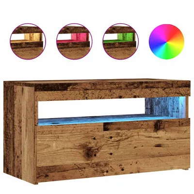 Immagine prodotto di Mobile Porta TV con LED Legno Antico 75x35x40 cm Multistrato