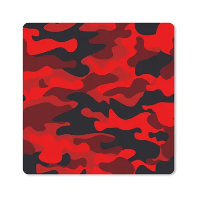 Produktbild von MuchoWow® Mauspad Mousepad Tarnmuster - Rot - Muster 20x20 cm - Mousepads - Maus Mat - Pad - Mausunterlage - Desk Mat - Bureauartikeln