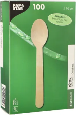 Produktbild von PAPSTAR Holz-Löffel "pure" gewachst Länge: 160 mm 100 Stück