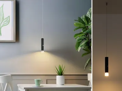 Produktbild von 2in1 Akku LED Hängelampe einflammig & Taschenlampe Schwarz Touch dimmbar, Ø3,8cm