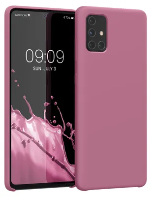 Produktbild von kwmobile Handyhülle für Samsung Galaxy A71 Hülle - Case Silikon - Kabelloses Laden - Schutzhülle Cover in Dark Rose