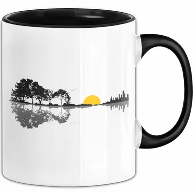 Produktbild von Gitarre Musikliebhaber Musiker Gitarrist Tasse Geschenk Lustige Geschenkidee Spruch (Schwarz)