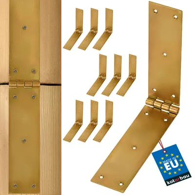 Obrázok produktu pre KOTARBAU® Skriňový záves 350 x 50 mm 10 ks. Valcovaný záves Stolový záves Nábytkový záves Pozinkovaný žltý Dverový záves Nábytkový záves 2-krídlový dverový záves Najvyššia kvalita