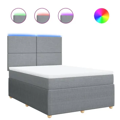 Produktbild von vidaXL Boxspringbett mit Matratze Hellgrau 140x190 cm Stoff