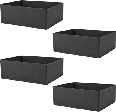 Zdjęcie produktu dla Pudełka do przechowywania 28x14x12 cm, 4 sztuki, składane, szare, do ubrań