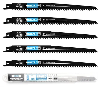 Produktbild von Säbelsägeblätter Set 5 Stück 225mm 6 TPI für Holz