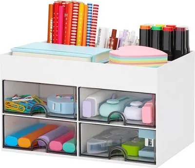 Produktbild von Famanu Büro-Organizer mit 4 Schubladen - Multifunktional und platzsparend