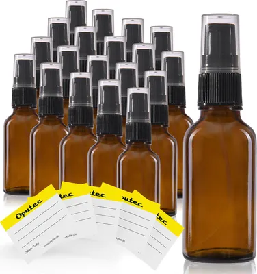 Produktbild von Oputec 20 x 30ml Pumpspender-Flasche, Seifenspender, Cremespender, Lotionsflasche, Braunglas