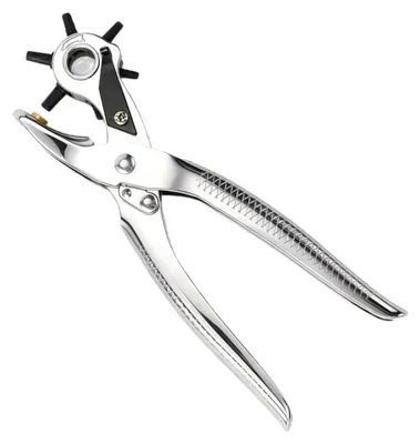 Lochzange mit Hebel, 6 Lochgrößen 2–4,5 mm, für Leder & Basteln