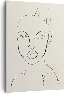 Produktbild von Bild auf Leinwand - Leinwandbild - Einteilig - Porträt Afro Skizze - 50x70cm - Wand Bild - Wanddeko - Wandbilder - Leinwanddruck - Wanddekoration - Leinwand bilder - Wandbild - PA50x70-4489