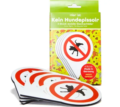 Produktbild von 4 Stück Set - Kein Hunde Pinkeln - Schilder - 4 mm Alu Verbundplatte