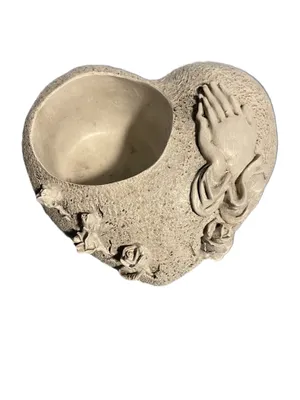 Produktbild von Grabschmuck 5426 Herz Hände Grau Poly