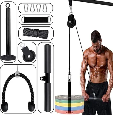 Productafbeelding van Famanu Kabeltreksysteem voor fitness - Doe-het-zelf trainingsapparaat voor thuis, ideaal voor armoefeningen