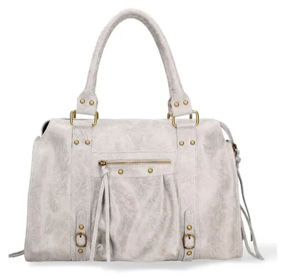 Produktbild von Elara Damen-Schultertasche aus echtem Wildleder Blau Italy Blue Jeans UNICA 41x28x13 cm