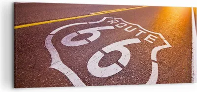 Produktbild von Bild auf Leinwand - Leinwandbild - Usa wegweg 66 freiheit reise - 120x50cm - Wand Bild - Wanddeko - Leinwanddruck - Bilder - Kunstdruck - Wanddekoration - Leinwand bilder - Wandkunst - AB120x50-0443