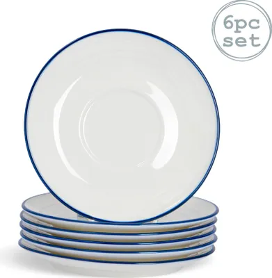 Produktbild von Farmhouse - Untertassen für Tee-/Kaffeetassen - Weiß/Blau - 16 cm - 6 Stück