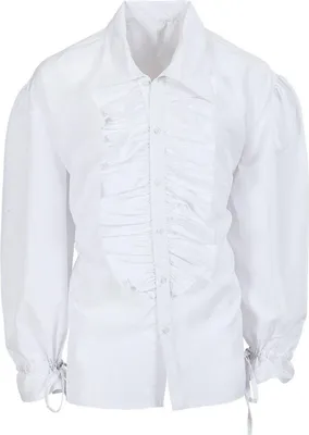Produktbild von Klassisches Rüschenhemd mit Knöpfen Weiß Männer Größe: XL
