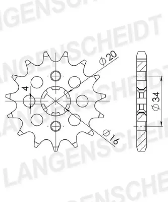 Produktbild von Ritzel Supersprox 428 - 16Z CST-1263:16|grobverzahnt 16,0/20,0