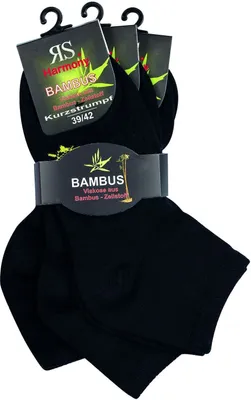 Produktbild von 6 Paar Bambus Viskose Kurzschaftsocken Kurzstrumpf Quartersocken für Damen und Herren Gr. 47/50