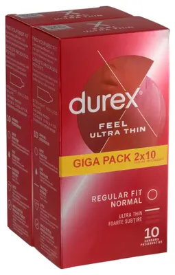 Productafbeelding van Durex - ultradunne condooms - extra gevoelig - 2 x 10 stuks