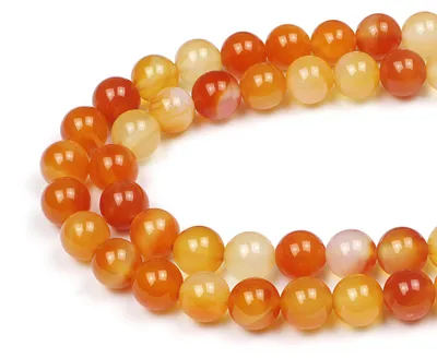 Productafbeelding van Karneol Halbedelstenen 8mm ronde perlen, 45 stuks voor sieraden maken