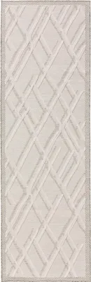 Obrázok produktu pre benuta interiér exteriér behúň Flora Krémová 80x300 cm koberec obývačka vonkajší behúň vzor krátky vlas