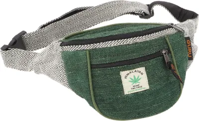 Produktbild von Praktische Gürteltasche, Ethno Bauchtasche, Sidebag - Grün, Uni - Erwachsene, Hanf,Baumwolle, 15*20*5 cm, Festival- Bauchtasche Hippie