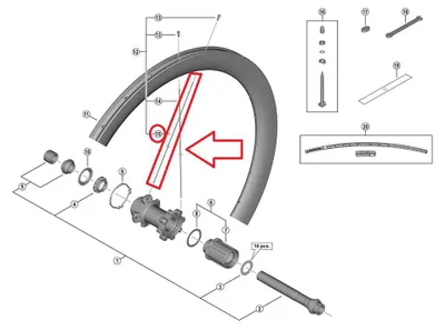 Immagine prodotto di Raggi SHIMANO WH-R8170 per mozzo posteriore - Ruota posteriore, per freno a disco, da strada.
