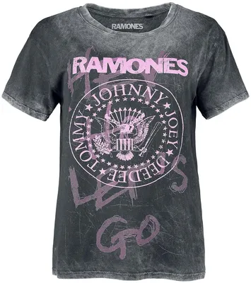 Produktbild von Ramones T-Shirt Damen Hey Ho Let's Go grau Band-Merch, Bands 100% Baumwolle XXL