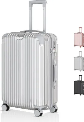 Produktbild von Voyagoux® - Reisekoffer Medium - 72L - Koffer - Reisekoffer mit Rollen - Silber - TSA-Schloss