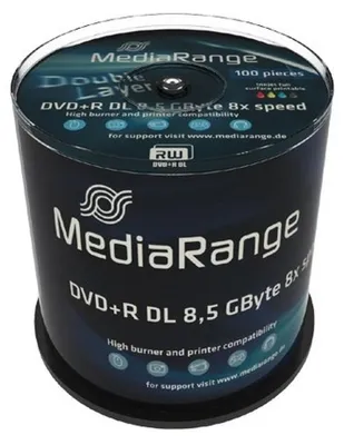 Immagine prodotto di MediaRange MR471 MediaRange DVD+R 8.5GB 100pcs 8x Double Layer voll bedruckba
