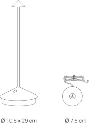 Obrázek produktu pro Stolní lampa LED Pina Pro Bronze, dobíjecí a stmívatelná - 2,2 W, 2200-2700-3000 K, IP54