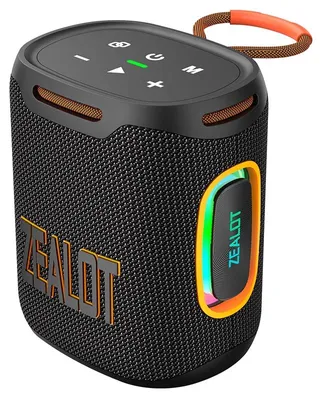 Produktbild von Tragbarer Bluetooth-Lautsprecher S122 - 50 W - Bluetooth 5.2 - Wasserdicht - Stereo-Sound 2.0 - LED-Beleuchtung - Schwarz