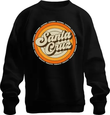 Obrázek produktu pro Santa Cruz California Retro Sunset Surfer Surfing Beach Uni mikina, černá, S