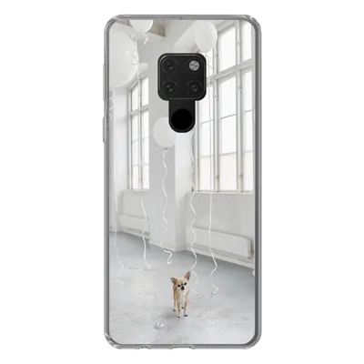 Produktbild von MuchoWow® Handyhülle Schutzhülle Hülle für Huawei P40 Lite Hund - Weiß - Luftballon Silikon Softcase Handy Hülle - Handy