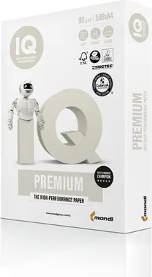 Produktbild von IQ, Kopierpapier 80 g/m², A4, weiß, 500 Blatt, Premium