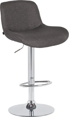 Produktbild von CLP Barhocker Solon Chrom höhenverstellbar und drehbar mit Rückenlehne | Farbe dunkelgrau Material Stoff