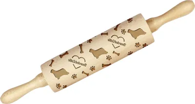Produktbild von Bearded Collie - Nudelholz mit Hund, Verzieren von Keksen mit einem Nudelholz in Mustern, Geschenk für den Keramiker der Marke Art-Dog